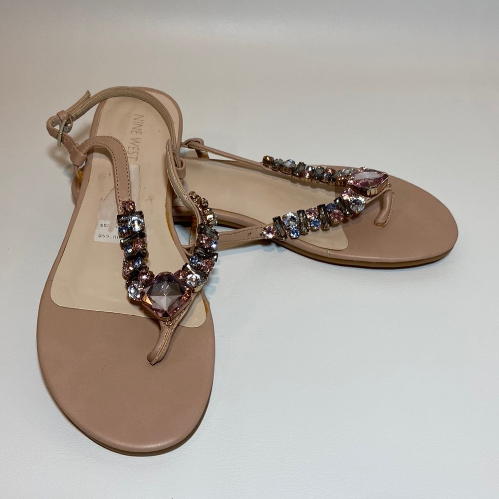 NEW Nine West Sandals Rhinestones Size 8.5